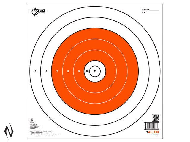 ALLEN EZ AIM PAPER 12"x12" BULLSEYE TARGET 12PK
